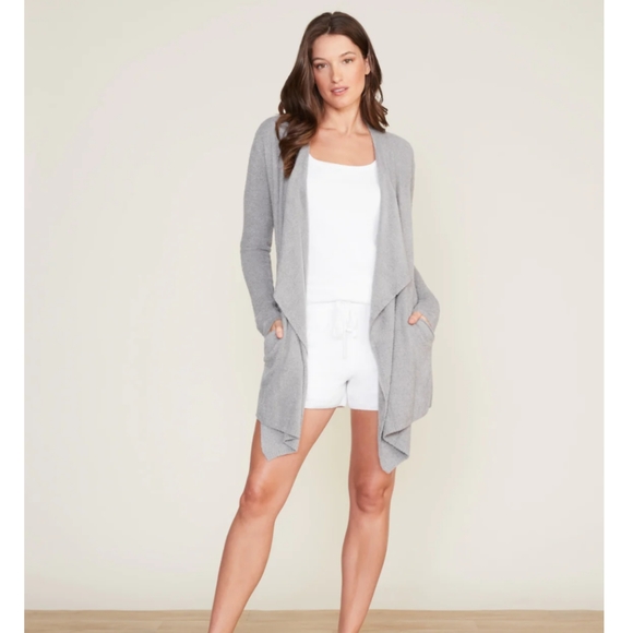 BAREFOOT DREAMS BAMBOO CHIC LITE S/M SMALL MEDIUM RED SWEATER WRAP CARDIGAN - Picture 2 of 8